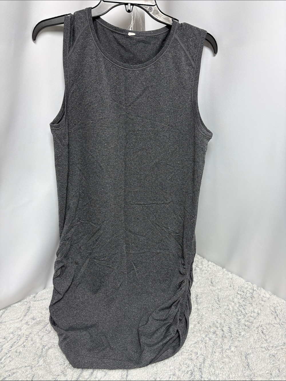 Lululemon Women’s Sleeveless Ruched Tank Dress swim coverup Charcoal Gray medium